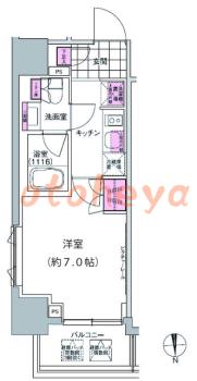 楽器ピアノ可相談 の 賃貸物件 1K 10.7万円の図面１