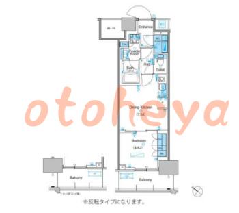 楽器ピアノ可相談 の 賃貸物件 1DK 17.6万円の図面１