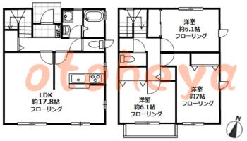 楽器ピアノ可相談 の 賃貸物件 3LDK 19.4万円の図面１