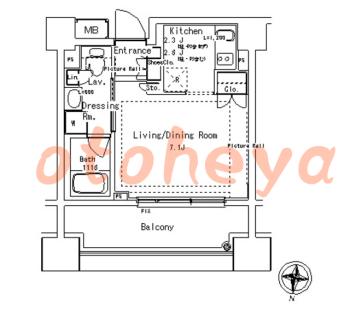 楽器ピアノ可相談 の 賃貸物件 1K 12.6万円の図面１