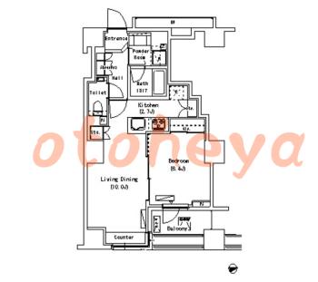 楽器ピアノ可相談 の 賃貸物件 1LDK 29.9万円の図面１