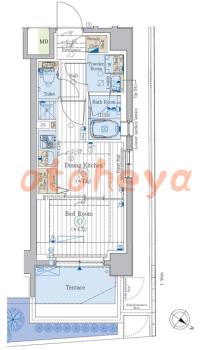 楽器ピアノ可相談 の 賃貸物件 1DK 10.5万円の図面１