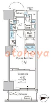 楽器ピアノ可相談 の 賃貸物件 1DK 13.8万円の図面１