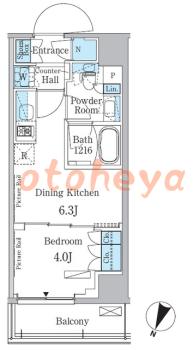 楽器ピアノ可相談 の 賃貸物件 1DK 13.7万円の図面1
