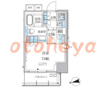 楽器ピアノ可相談 の 賃貸物件 1K 11万円の図面１