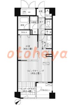 楽器ピアノ可相談 の 賃貸物件 1LDK 24.7万円の図面１
