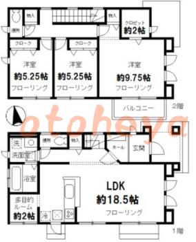 楽器ピアノ可相談 の 賃貸物件 3LDK 29万円の図面１