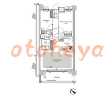 楽器ピアノ可相談 の 賃貸物件 2LDK 20.8万円の図面１
