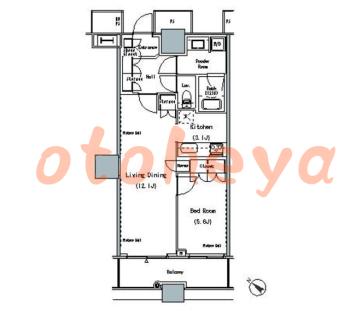 楽器ピアノ可相談 の 賃貸物件 1LDK 22.3万円の図面１