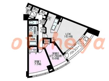 楽器ピアノ可相談 の 賃貸物件 2LDK 13.1万円の図面１