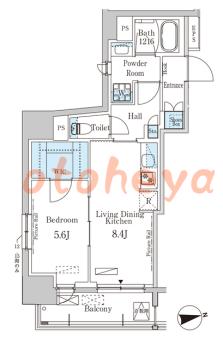 楽器ピアノ可相談 の 賃貸物件 1LDK 18.8万円の図面１