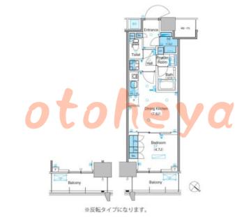 楽器ピアノ可相談 の 賃貸物件 1DK 17.9万円の図面１