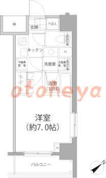 楽器ピアノ可相談 の 賃貸物件 1K 7.9万円の図面１