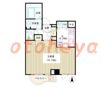 楽器ピアノ可相談 の 賃貸物件 1K 25.5万円の図面１