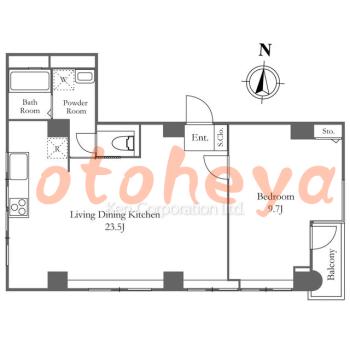楽器ピアノ可相談 の 賃貸物件 1LDK 19万円の図面１