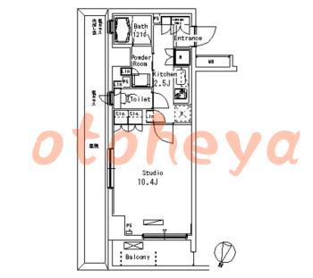 楽器ピアノ可相談 の 賃貸物件 1K 13.3万円の図面１