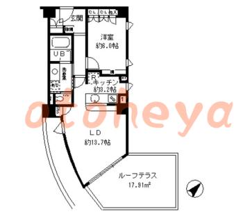 楽器ピアノ可相談 の 賃貸物件 1LDK 32.5万円の図面１