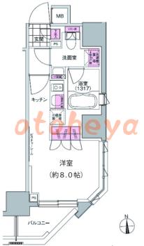 楽器ピアノ可相談 の 賃貸物件 1R 10.3万円の図面１