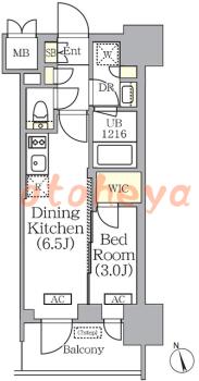 楽器ピアノ可相談 の 賃貸物件 1DK 15.5万円の図面1