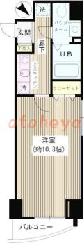 楽器ピアノ可相談 の 賃貸物件 1K 11.8万円の図面１