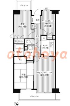 楽器ピアノ可相談 の 賃貸物件 2SLDK 22.8万円の図面１