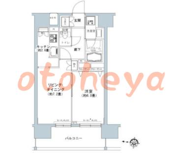 楽器ピアノ可相談 の 賃貸物件 1LDK 14.8万円の図面１