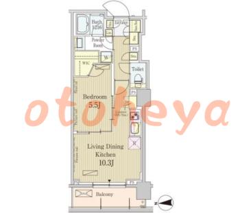 楽器ピアノ可相談 の 賃貸物件 1LDK 22.3万円の図面１