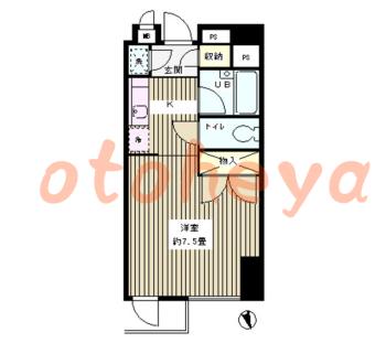 楽器ピアノ可相談 の 賃貸物件 1R 8.2万円の図面１