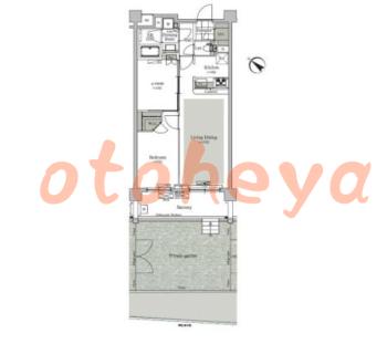 楽器ピアノ可相談 の 賃貸物件 1SLDK 18.4万円の図面１