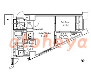 楽器ピアノ可相談 の 賃貸物件 1LDK 24.8万円の図面１
