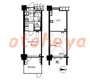 楽器ピアノ可相談 の 賃貸物件 1K 12.5万円の図面１