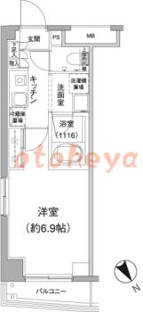 楽器ピアノ可相談 の 賃貸物件 1K 9.8万円の図面１