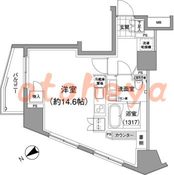 楽器ピアノ可相談 の 賃貸物件 1R 18.4万円の図面１