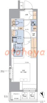 楽器ピアノ可相談 の 賃貸物件 1K 10.3万円の図面１