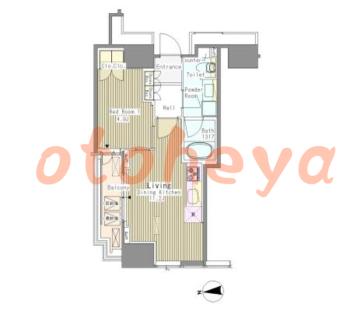 楽器ピアノ可相談 の 賃貸物件 1DK 22.1万円の図面１