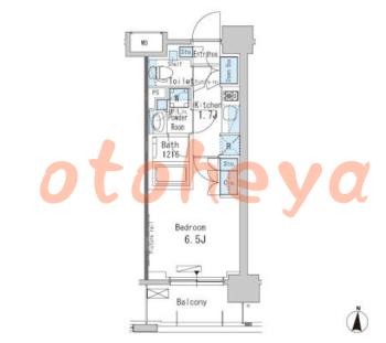 楽器ピアノ可相談 の 賃貸物件 1K 10.3万円の図面１