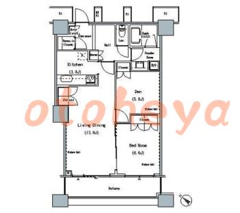 楽器ピアノ可相談 の 賃貸物件 1SLDK 32.8万円の図面１