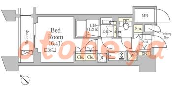 楽器ピアノ可相談 の 賃貸物件 1K 12.5万円の図面1