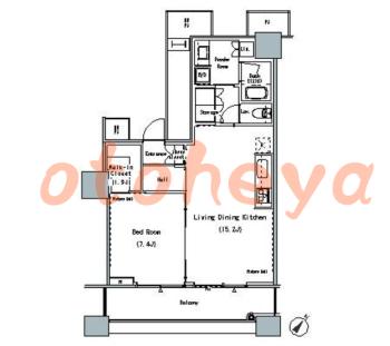 楽器ピアノ可相談 の 賃貸物件 1LDK 22.2万円の図面１