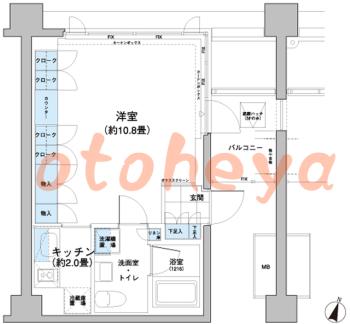 楽器ピアノ可相談 の 賃貸物件 1K 12.1万円の図面１