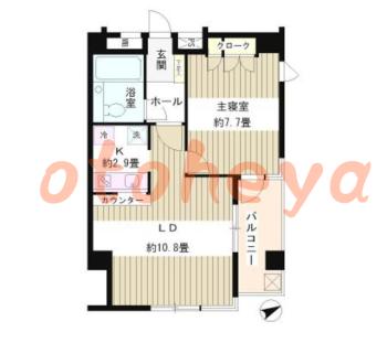 楽器ピアノ可相談 の 賃貸物件 1LDK 13.5万円の図面１
