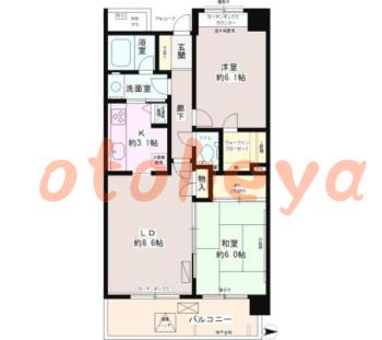 楽器ピアノ可相談 の 賃貸物件 2LDK 11.9万円の図面１