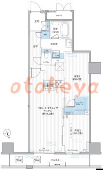 楽器ピアノ可相談 の 賃貸物件 2LDK 25.8万円の図面１
