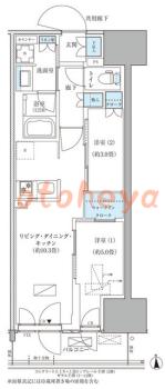 楽器ピアノ可相談 の 賃貸物件 2LDK 23.2万円の図面1