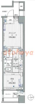 楽器ピアノ可相談 の 賃貸物件 1DK 12.9万円の図面１
