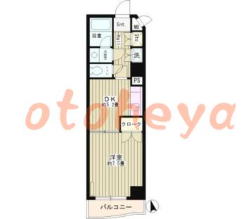楽器ピアノ可相談 の 賃貸物件 1DK 9.5万円の図面１