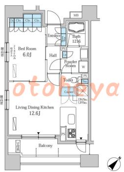 楽器ピアノ可相談 の 賃貸物件 1LDK 23.9万円の図面１