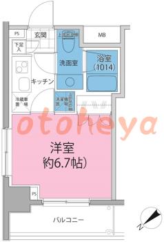 楽器ピアノ可相談 の 賃貸物件 1K 7.8万円の図面１