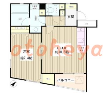 楽器ピアノ可相談 の 賃貸物件 1DK 10万円の図面１