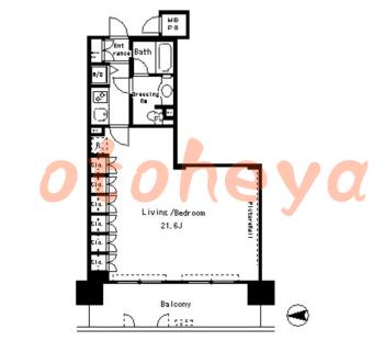 楽器ピアノ可相談 の 賃貸物件 1R 18.5万円の図面１
